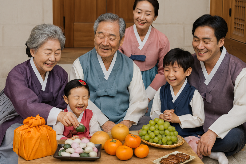 How is Chuseok celebrated in South Korea?
